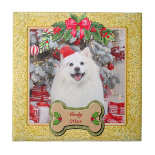 I Woof You A Merry Christmas Personalized Dog Gift Tile