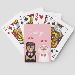 I Woof You Valentine Dog Rottweiler Maltipoo Puppy Playing Cards