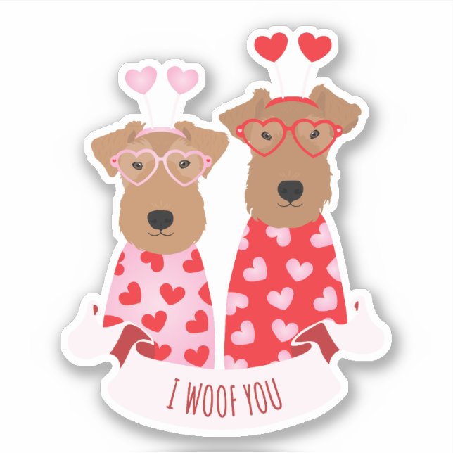 i Woof You Valentine Wire Fox Terrier Dogs (Front)