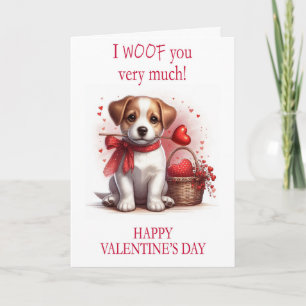 I Woof You Valentine's Day Puppy Dog Holiday Card