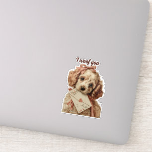 I woof you Vintage Pup Valentine's Day