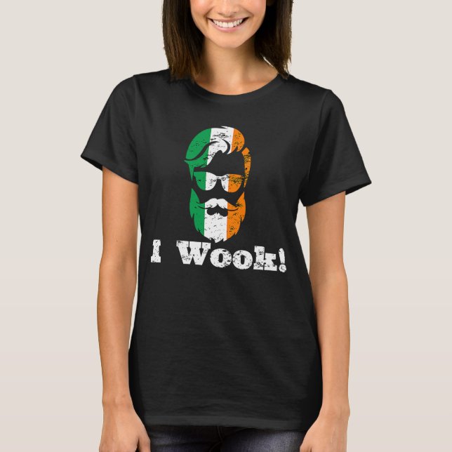 I WOOK WORK IRISH FLAG BEARD SUNGLASSES MAN T-Shirt (Front)