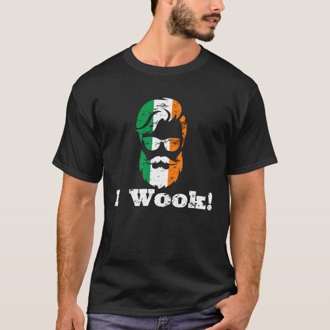 I WOOK WORK IRISH FLAG BEARD SUNGLASSES MAN T-Shirt (Front)