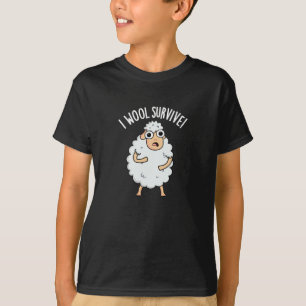 I Wool Survive Funny Sheep Pun Dark BG T-Shirt