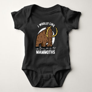 I Woolly Like Mammoths Funny Prehistoric Animal Baby Bodysuit