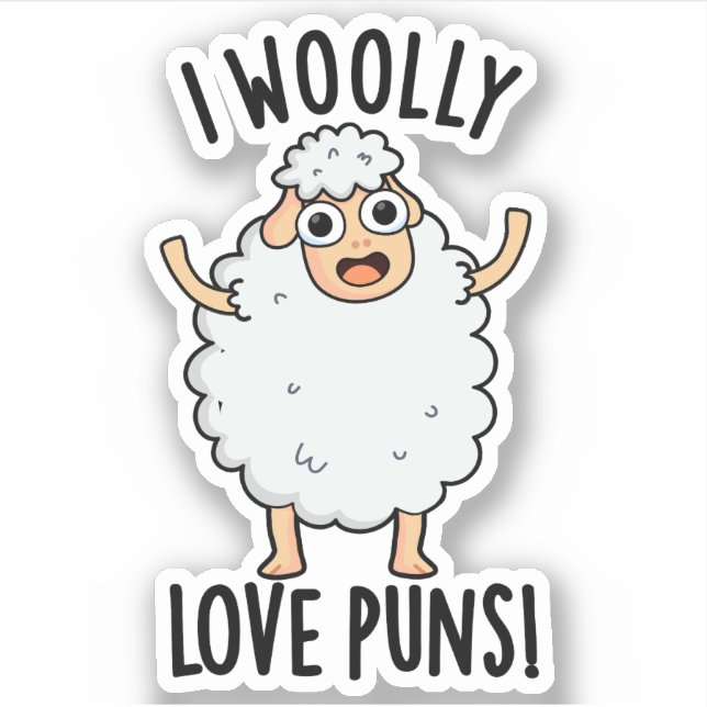 I Wooly Love Puns Funny Sheep Pun  (Front)