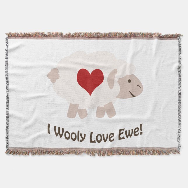 I Wooly Love You! Throw Blanket (Front)