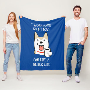 I work hard fleece blanket