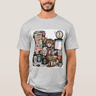 I Work Hard So My Cat Can Live Better Funny Cat Wo T-Shirt