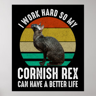 I Work Hard So My Cornish Rex Can Have Better Life Poster