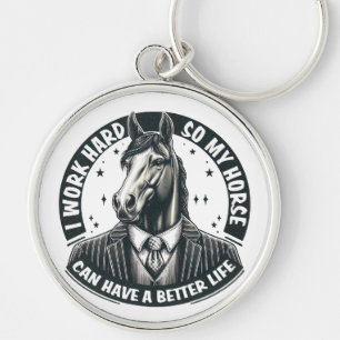 I WORK HARD SO MY HORSE CAN HAVE A BETTER LIFE KEYCHAIN