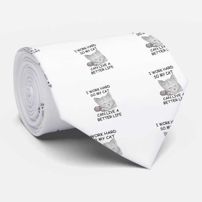 I Work Hard Tie (Rolled)