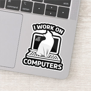 I Work On Computers Funny Cat