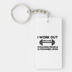 I Work Out Keychain