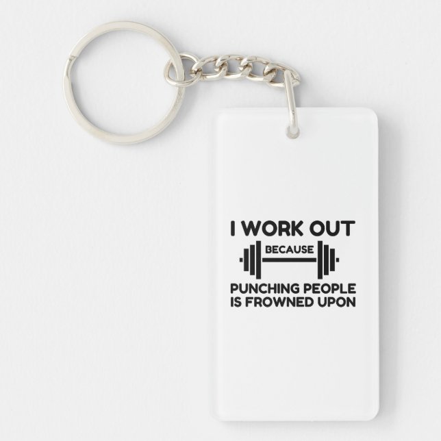 I Work Out Keychain (Front)