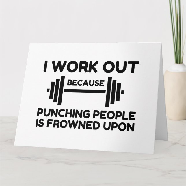 I Work Out Thank You Card (Front)