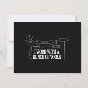 I work with a bunch of tools - Funny Construction Postcard
