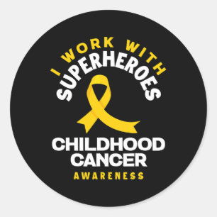 I Work With Superheroes Nurse Oncologist Childhood Classic Round Sticker
