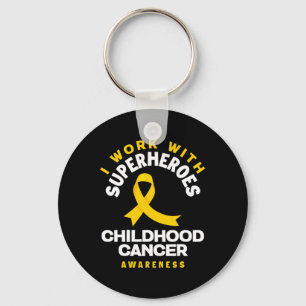 I Work With Superheroes Nurse Oncologist Childhood Keychain