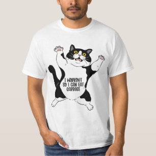 I Workout so I Can Eat Garbage, Cat Fitness T-Shirt
