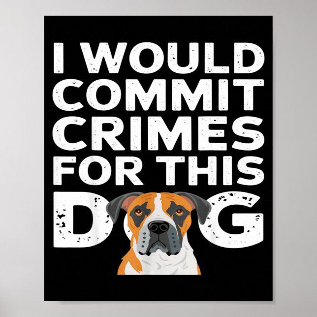 I would commit crimes for this dog funny boxer  poster (Front)