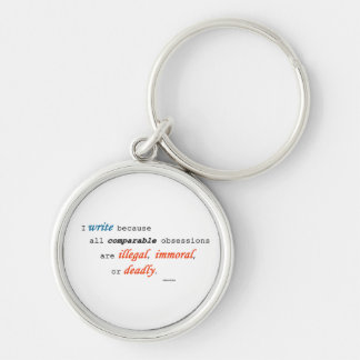 I write because... keychain