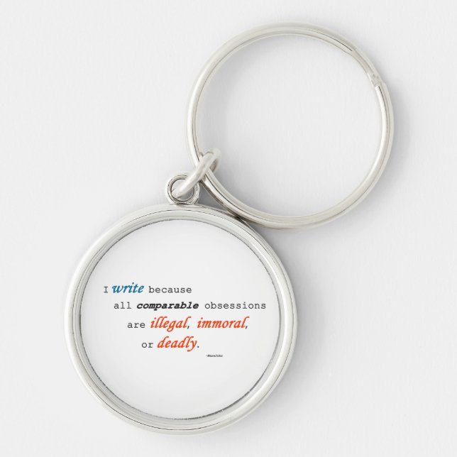 I write because... keychain (Front)
