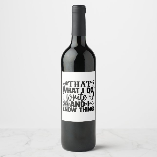 I Write Funny Wine Label (Front)