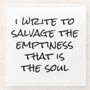 I Write Glass Coaster