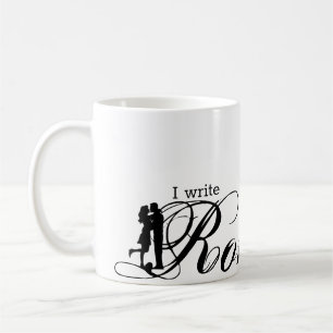 I write romance, kissing coffee mug