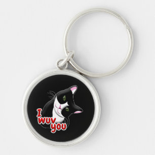 I wuv you Cat Keychain