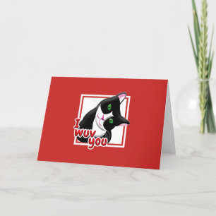 I Wuv You Valentines's Day Cat Holiday Card