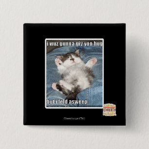 I wuz gunna giv yoo hug 2 inch square button