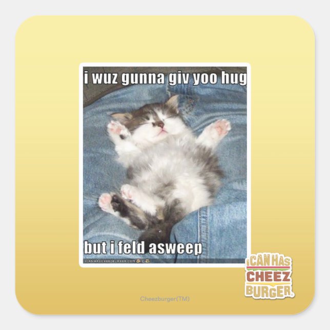 I wuz gunna giv yoo hug square sticker (Front)