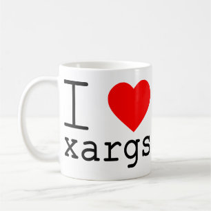 I ❤️ xargs coffee mug