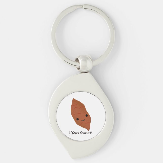 I Yam Sweet Cute kawaii Sweet Potato Keychain (Front)