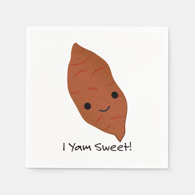 I Yam Sweet Cute kawaii Sweet Potato Napkin (Front)