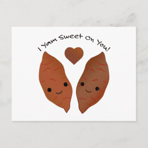 I Yam Sweet on You Sweet Potatoes Holiday Postcard