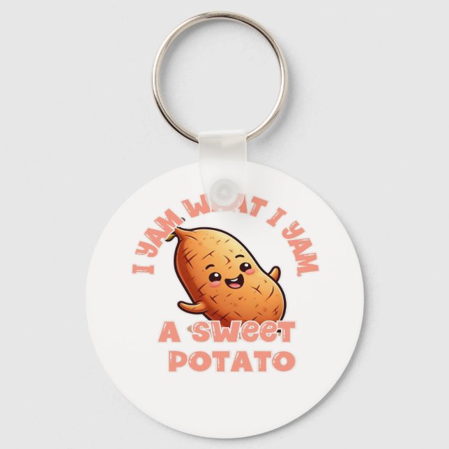 I Yam What I Yam, A Sweet Potato Classic Keychain (Front)