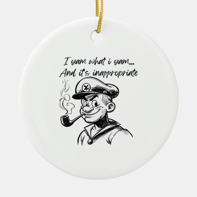 I Yam What I Yam And Inappropriate Classic Sloth D Ceramic Ornament (Front)