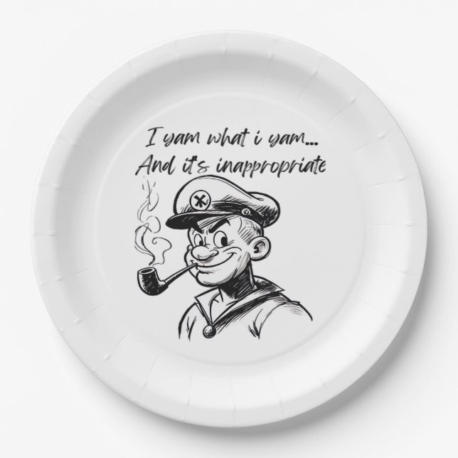 I Yam What I Yam And Inappropriate Classic Sloth D Paper Plate (Front)