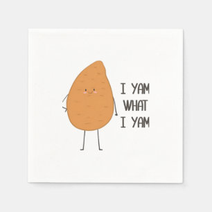 I Yam What I Yam Awesome Yam Vegetable Pun Playful Napkin