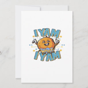 I Yam What I Yam Classic Design For Thanksgiving  Holiday Card