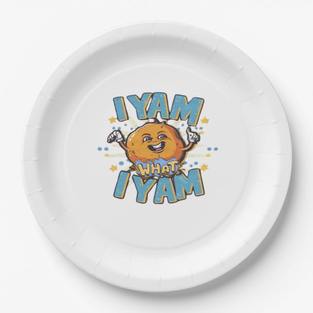 I Yam What I Yam Classic Design For Thanksgiving  Paper Plate (Front)