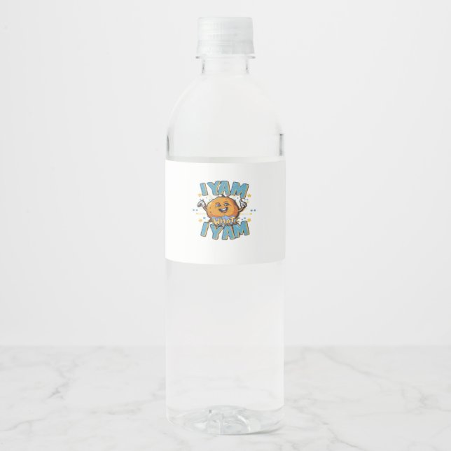 I Yam What I Yam Classic Design For Thanksgiving  Water Bottle Label (Front)