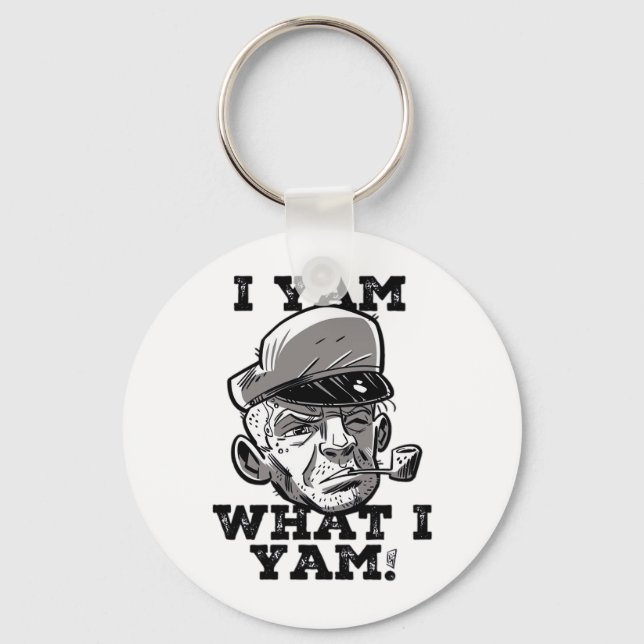 I Yam What I Yam Classic Meme Design Keychain (Front)