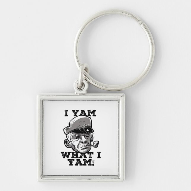 I Yam What I Yam Classic Meme Design Keychain (Front)