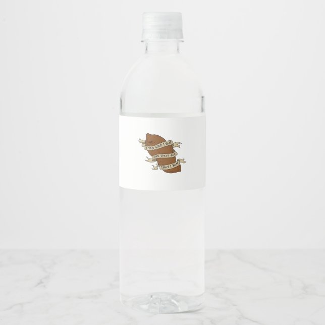 I Yam What I Yam Classic Quote Funny Water Bottle Label (Front)