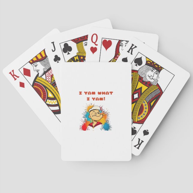 I Yam What I Yam Classic Sloth Trendy Playing Cards (Back)