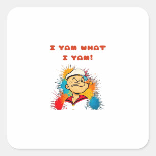 I Yam What I Yam Classic Sloth Trendy Square Sticker
